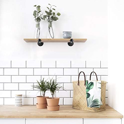 Industrial Black Iron Pipe Shelf Brackets for Floating Shelves 12 4 6