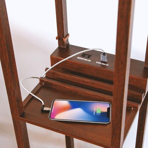 Brightech Maxwell Charger Modern Floor Lamp with USB and Outlet