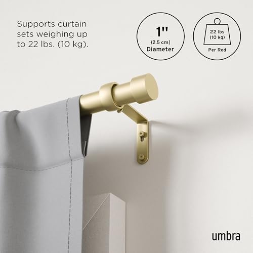Umbra Cappa Modern 1 Inch Curtain Rod Set