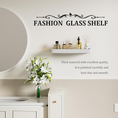 Alise Glass Bathroom Shelf 118 Inch Floating
