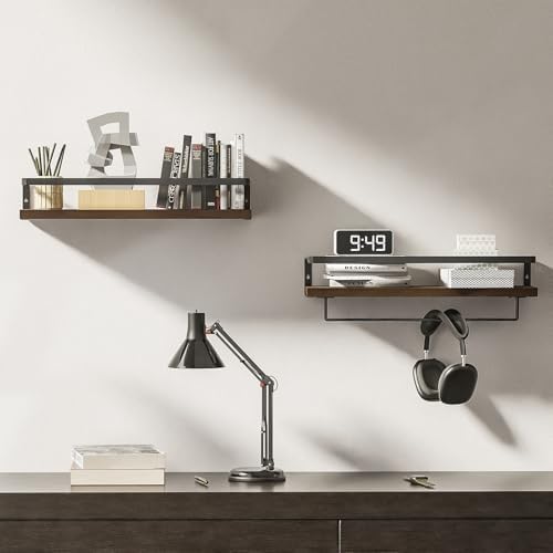 Bathroom Shelves with Towel Bar Set of 2