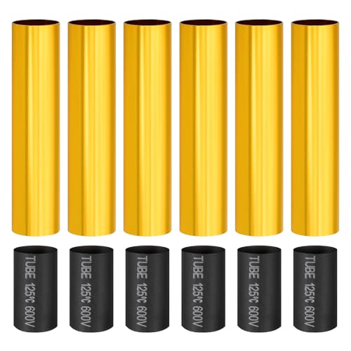 PATIKIL 4 Inch Tall Candle Covers Sleeves 6Pcs Metal E12 Chandelier Socket Sleeves