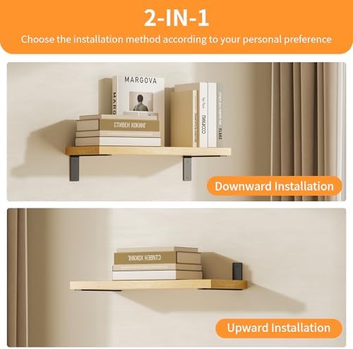 KLOMPAR Heavy Duty L Shelf Bracket 6 Pack Black
