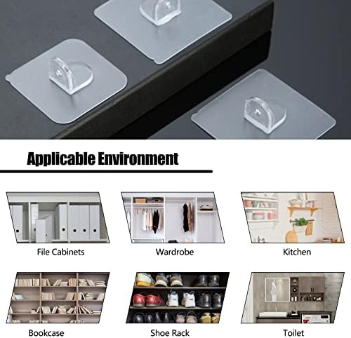 AccEncyc Adhesive Shelf Bracket 12Pcs Punch Free Support Pegs