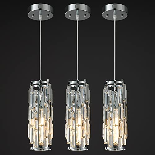 LMQNINE Chrome Pendant Light 3-Pack Set