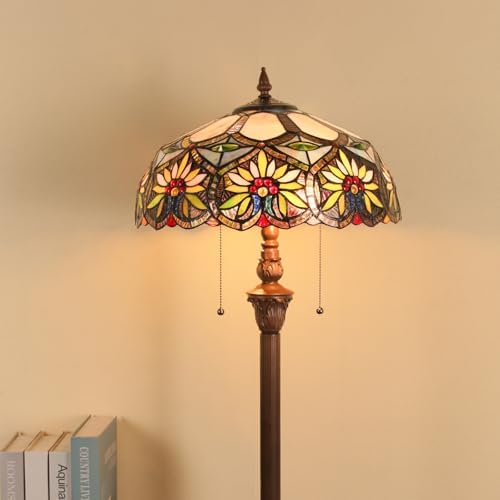 Capulina Tiffany Floor Lamp 2-Light Sunflower Style