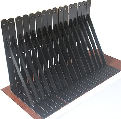 12 Pack Heavy Duty Black Shelf Brackets