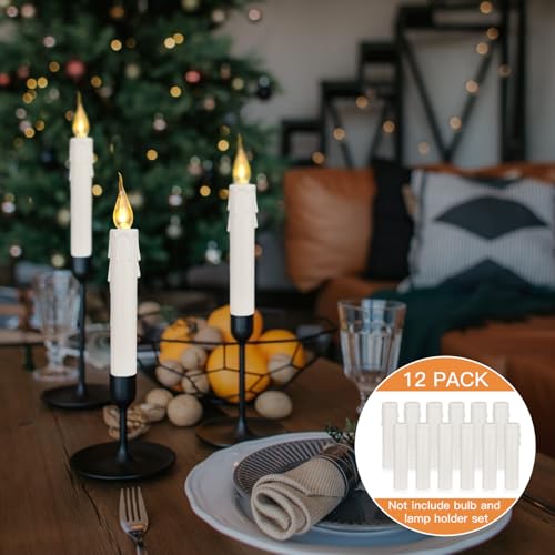Helunsi 4 Inch Chandelier Candle Sleeves 12 Pack