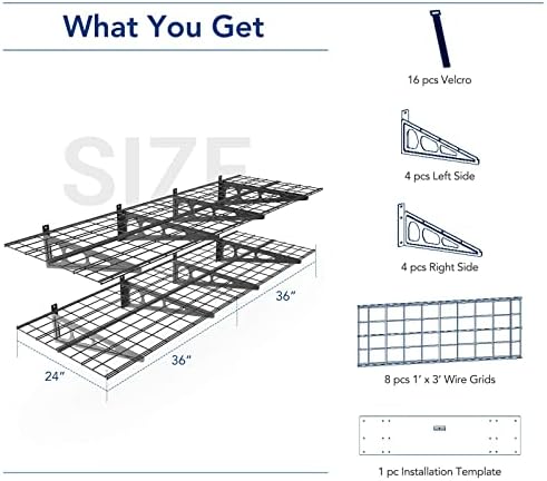 FLEXIMOUNTS 2-Pack 2x6ft Wall Shelves Black