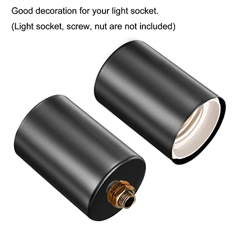 PATIKIL E26 E27 Lamp Socket Covers 6 Pack Black