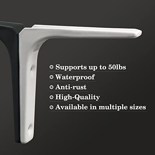 SAYAYO 4PCS Iron Wall Shelf Bracket Bright White