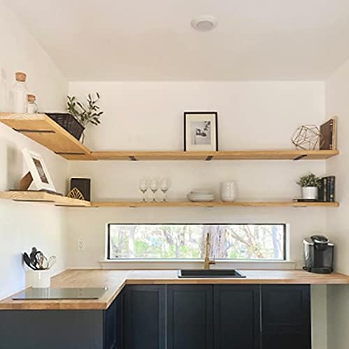 Foozet Floating Shelf Brackets 10 Inch Black Heavy Duty L Brackets 6 Pack