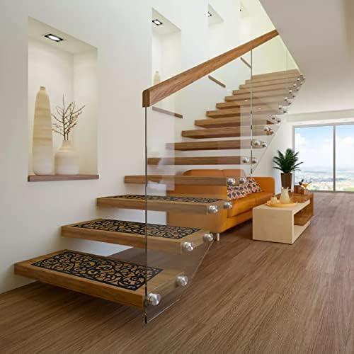 Hedume 4 Pack Rubber Stair Mats Non Slip Treads