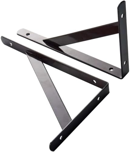 Heavy Duty 8x5 Inch Floating Shelf Brackets 4 Pack Black