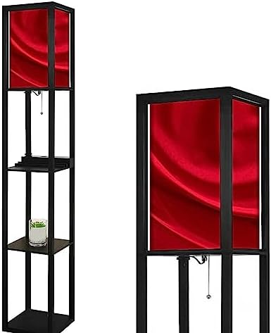 Modern Floor Lamp with Shelves USB Power Outlet