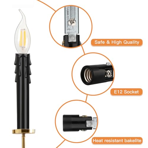 Helunsi 6-Piece E12 Chandelier Socket Kit