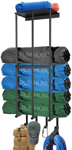 PUMHUBO Metal Beach Chair Wall Storage Rack Black