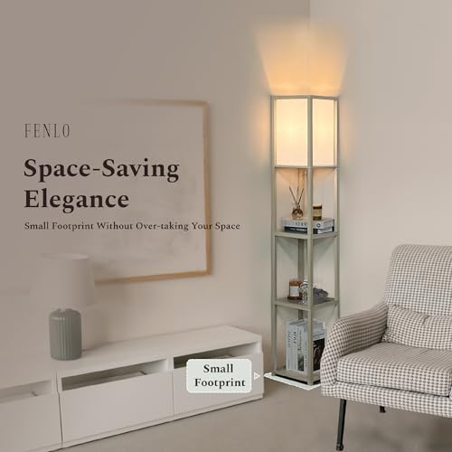 FENLO Floor Lamp with Shelves Modern Minimalist Design