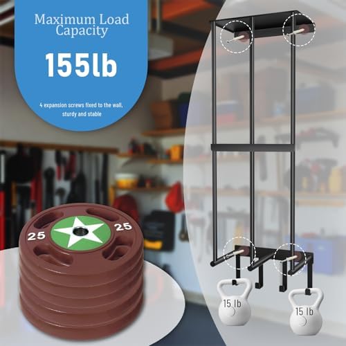 PUMHUBO Metal Beach Chair Wall Storage Rack Black