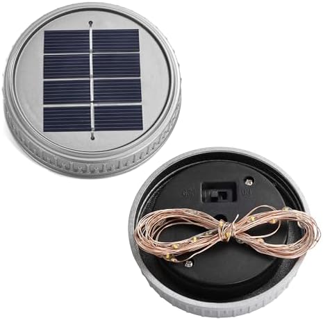 Cooo 6 Pack Crackle Glass Solar Lantern with 30 LED Firefly Lights