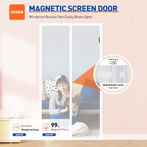 MAGZO Magnetic Screen Door 36 x 96 Inch Fit
