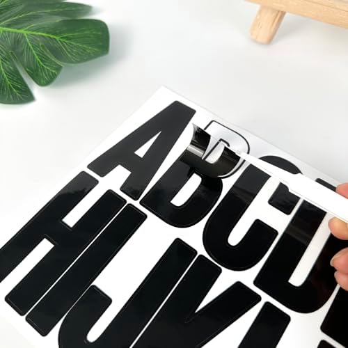 480 Pcs Waterproof 3 Inch Vinyl Alphabet Number Stickers Black