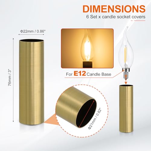 PATIKIL 3 Inch Tall Candle Covers Sleeves 6Pcs