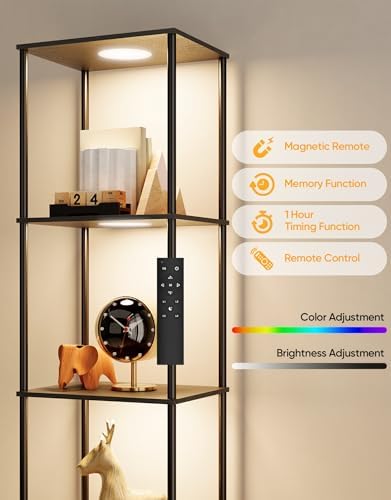 Display Shelf with RGBW Light Floor Lamp