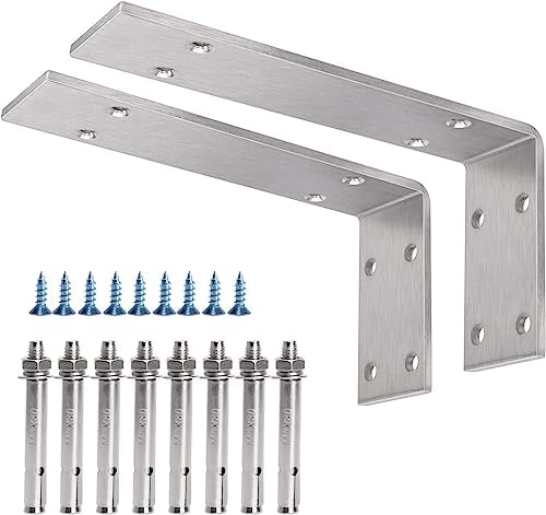 YUMORE Stainless Steel L Bracket 2 Pack Heavy Duty