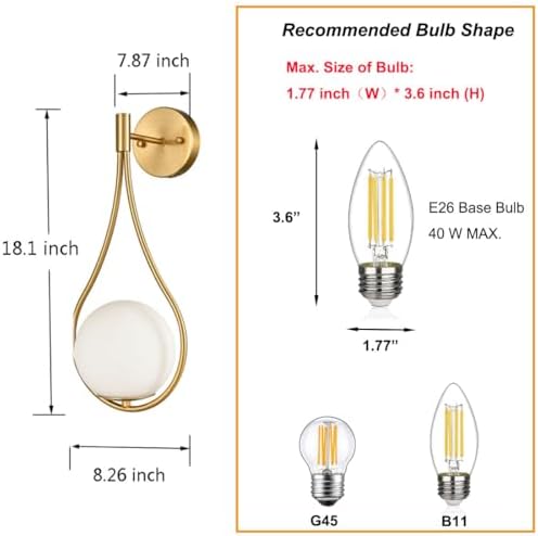 HOLKIRT Mid-Century Modern Wall Sconces Set of 2