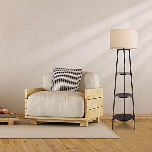 Giantex Floor Lamp with 3 Tier Shelves 60 Inch Modern