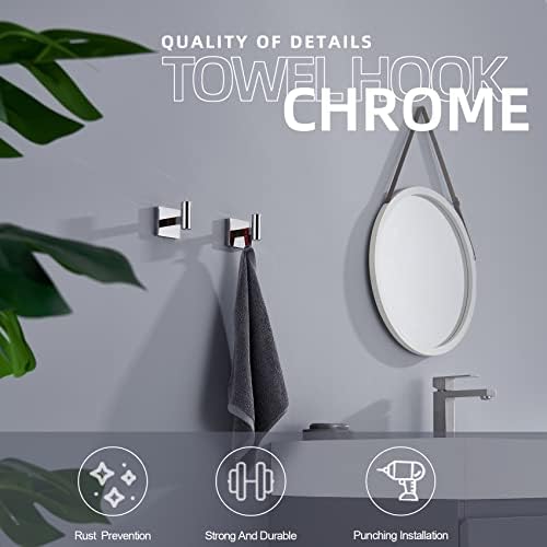 KOKOSIRI 12-Inch Floating Glass Shelf with Towel Hooks 2 Pack