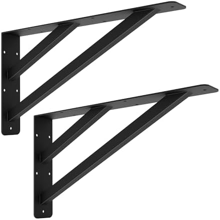 2Pcs 16 Inch Heavy Duty Floating Shelf Brackets for Countertops and Fireplaces