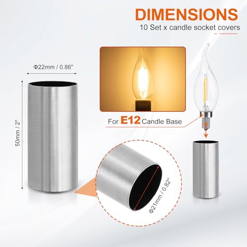 PATIKIL 2 Inch Tall Candle Covers for E12 Sockets
