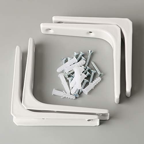 SAYAYO 4PCS Iron Wall Shelf Bracket Bright White