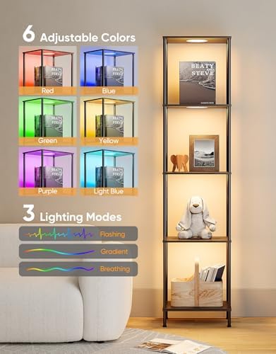 Display Shelf with RGBW Light Floor Lamp