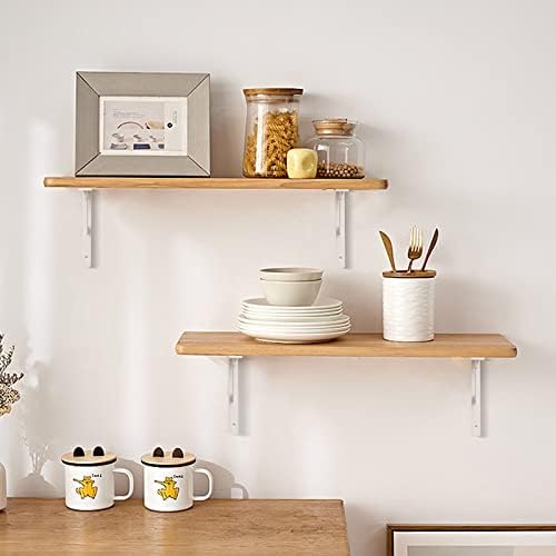 Dluno 16 Inch Heavy Duty Floating Wall Shelf Brackets 2-Pack White