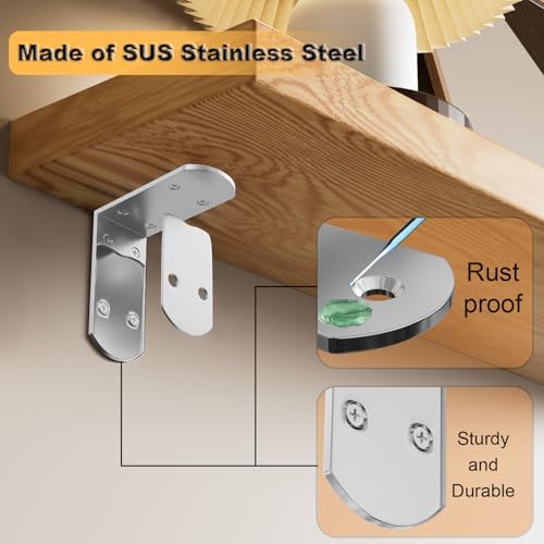 Alise 4Pcs Stainless Steel L Brackets for Shelves