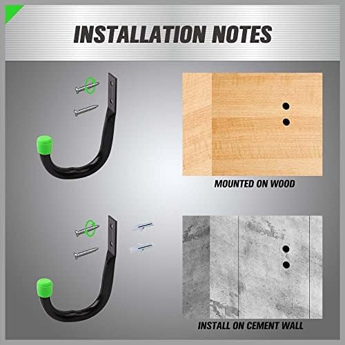 SWANLAKE Heavy Duty Garage Storage Hooks 12PCS Black