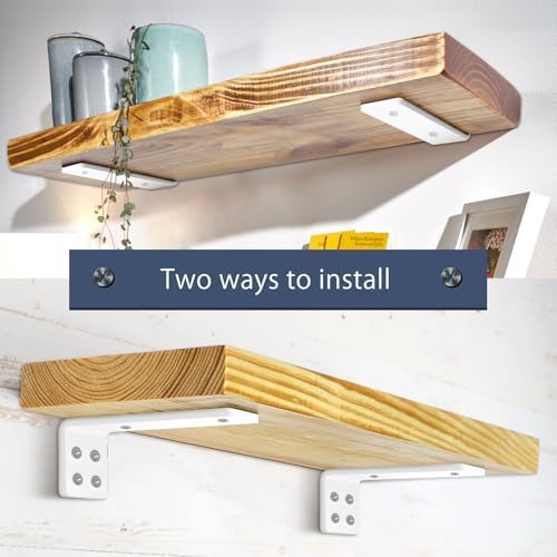 MLOQI 4 Pack Heavy Duty Floating Shelf Brackets with 5mm Thickness