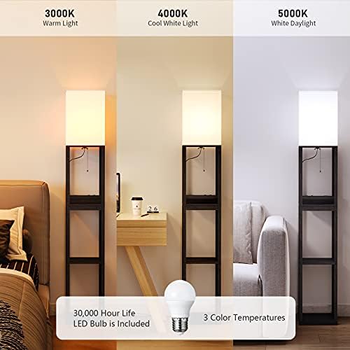 SUNMORY Floor Lamp with Shelves and USB Ports