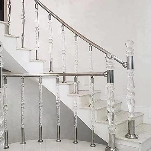 Round Newel Post Crystal Cap Finial with Metal Base