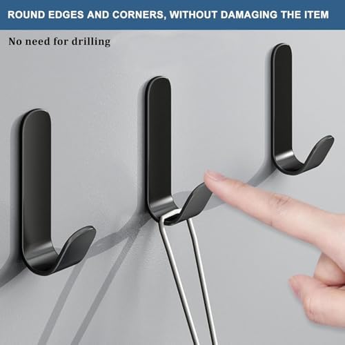 Muccibi Adhesive Hooks 10 Pcs Heavy Duty 12Lbs