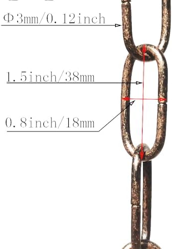 Aged Bronze 6ft Lighting Chain for Decor