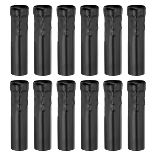 PATIKIL E14 Candle Socket Covers 12 Pcs Metal Black
