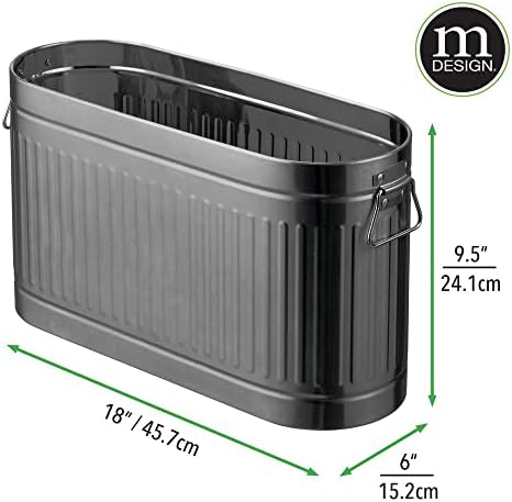 mDesign Large Steel Free Standing Toilet Paper Organizer 6-Roll