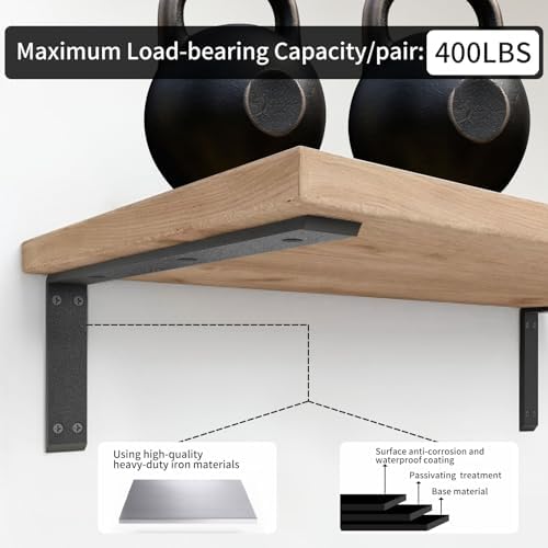 Heavy Duty Metal L-Shaped Countertop Brackets 2 Pack