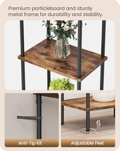GOEBLESON 5-Tier Corner Shelf Lamp with Light