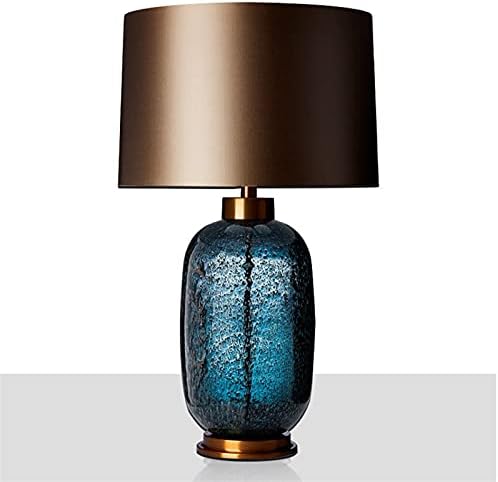 Modern Egg Shape Glass Table Lamp with Fabric Shade