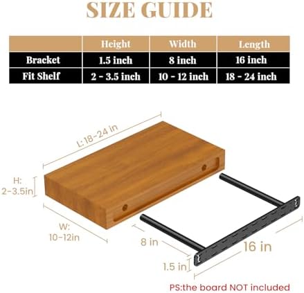 2pcs Floating Shelf Bracket Heavy Duty Hidden Metal Brackets for Shelf